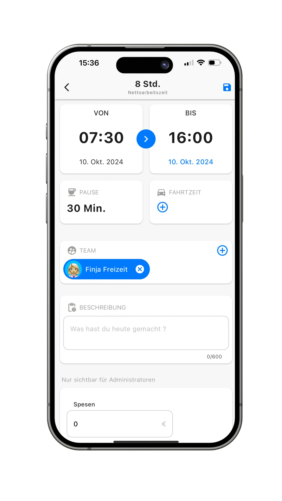 Zeiterfassung Zahnarztpraxen App