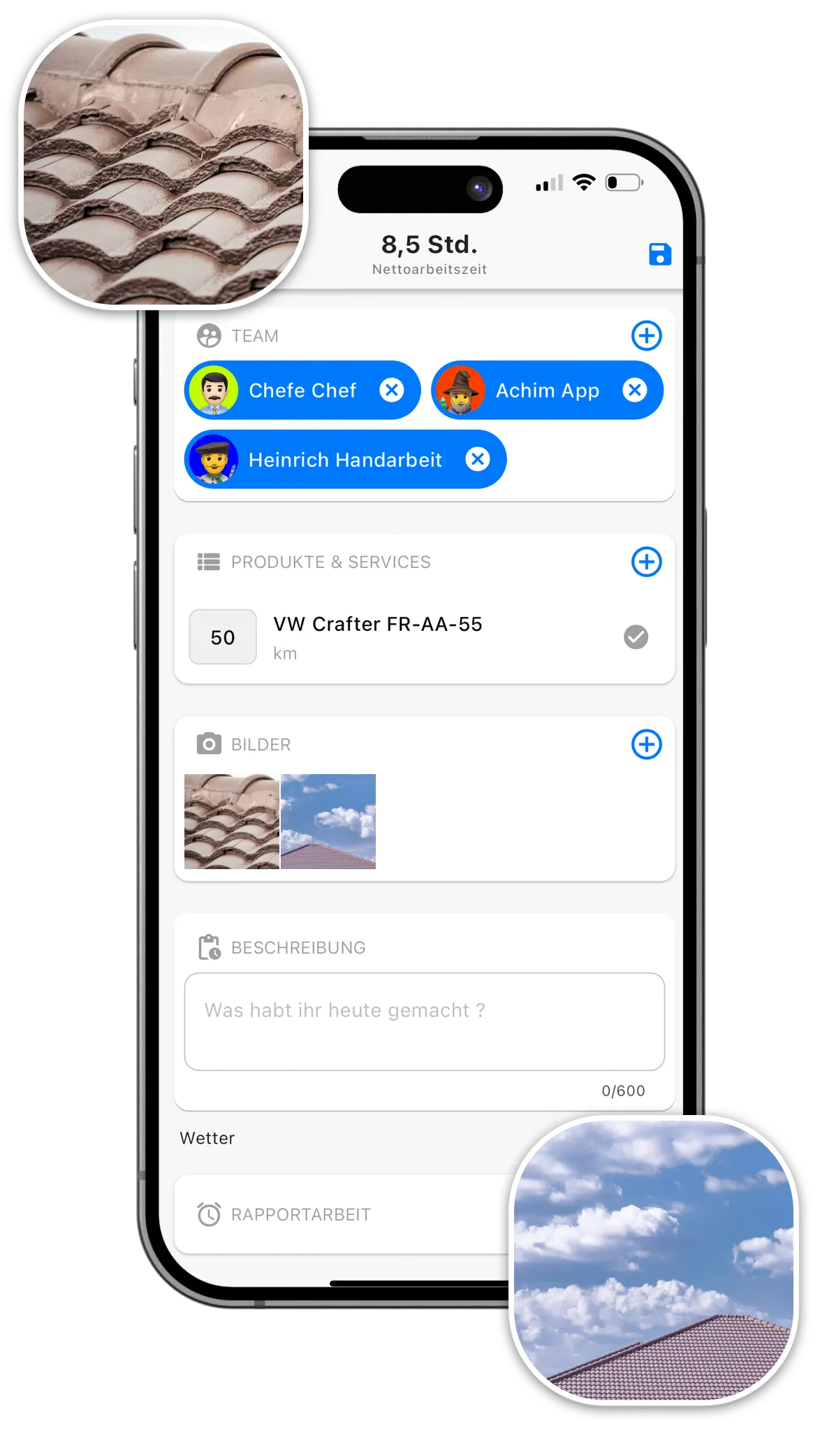 Zeiterfassung Dachdecker App