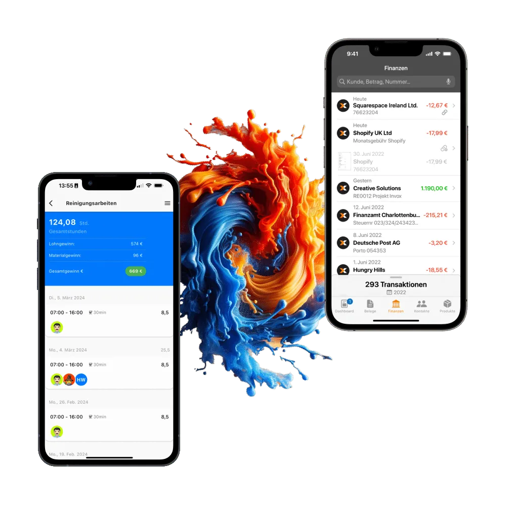Lexware Office Rapportzettel und Regiebericht in der ACHIM App